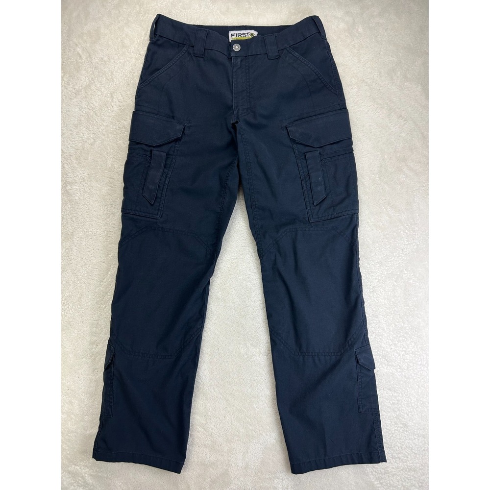First Tactical Cargo Pants Mens 32x32 Navy Blue Logo Utility Pocket Comfort